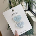 Heart-Shaped Hair Clip in Aqua Blue