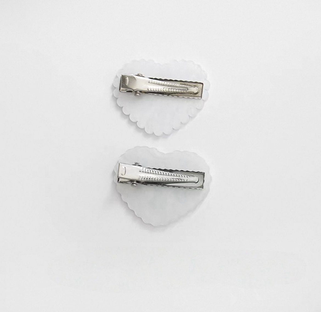 Heart-Shaped Hair Clip in Aqua Blue