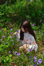 Ocean and Floral Motif Full Zip Hoodie