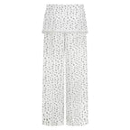 Tiered Floral Lace Pants with Pearl Accents