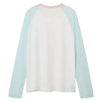 Beaded print raglan long sleeve top
