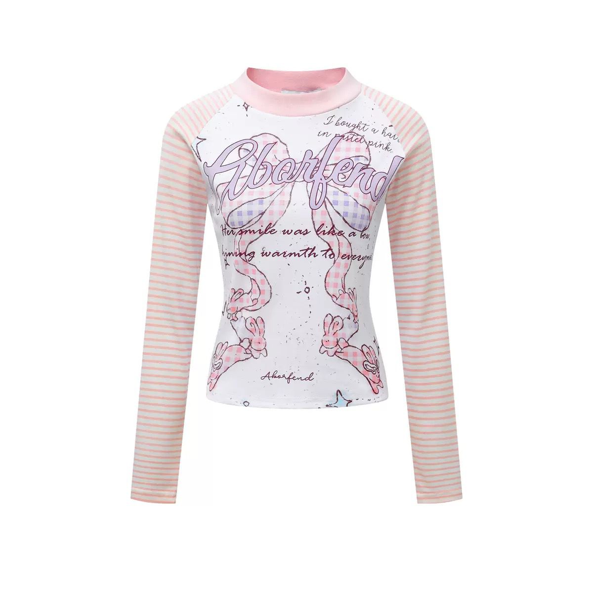Pink top with ribbon pattern