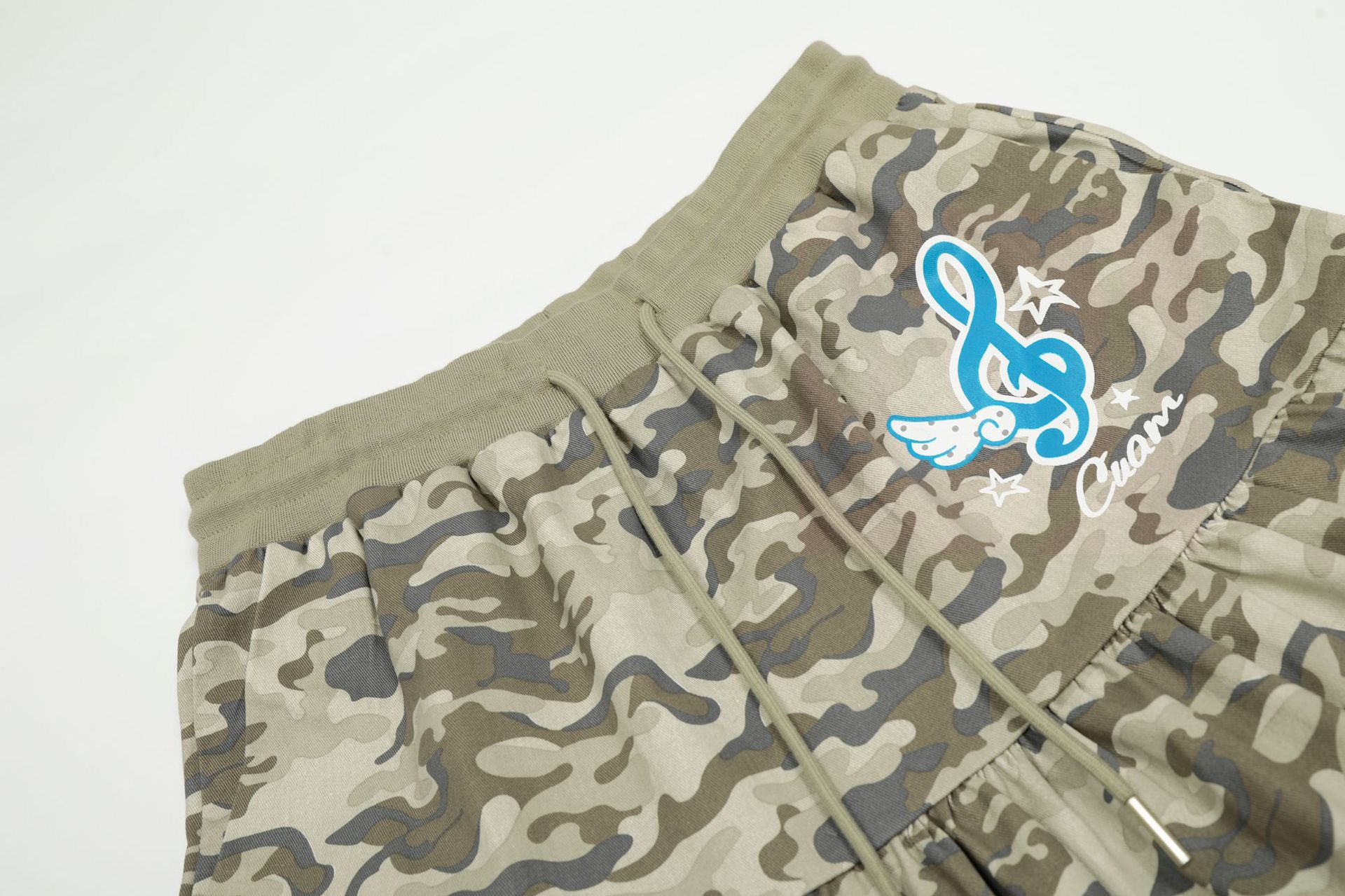 Camouflage print tiered maxi skirt